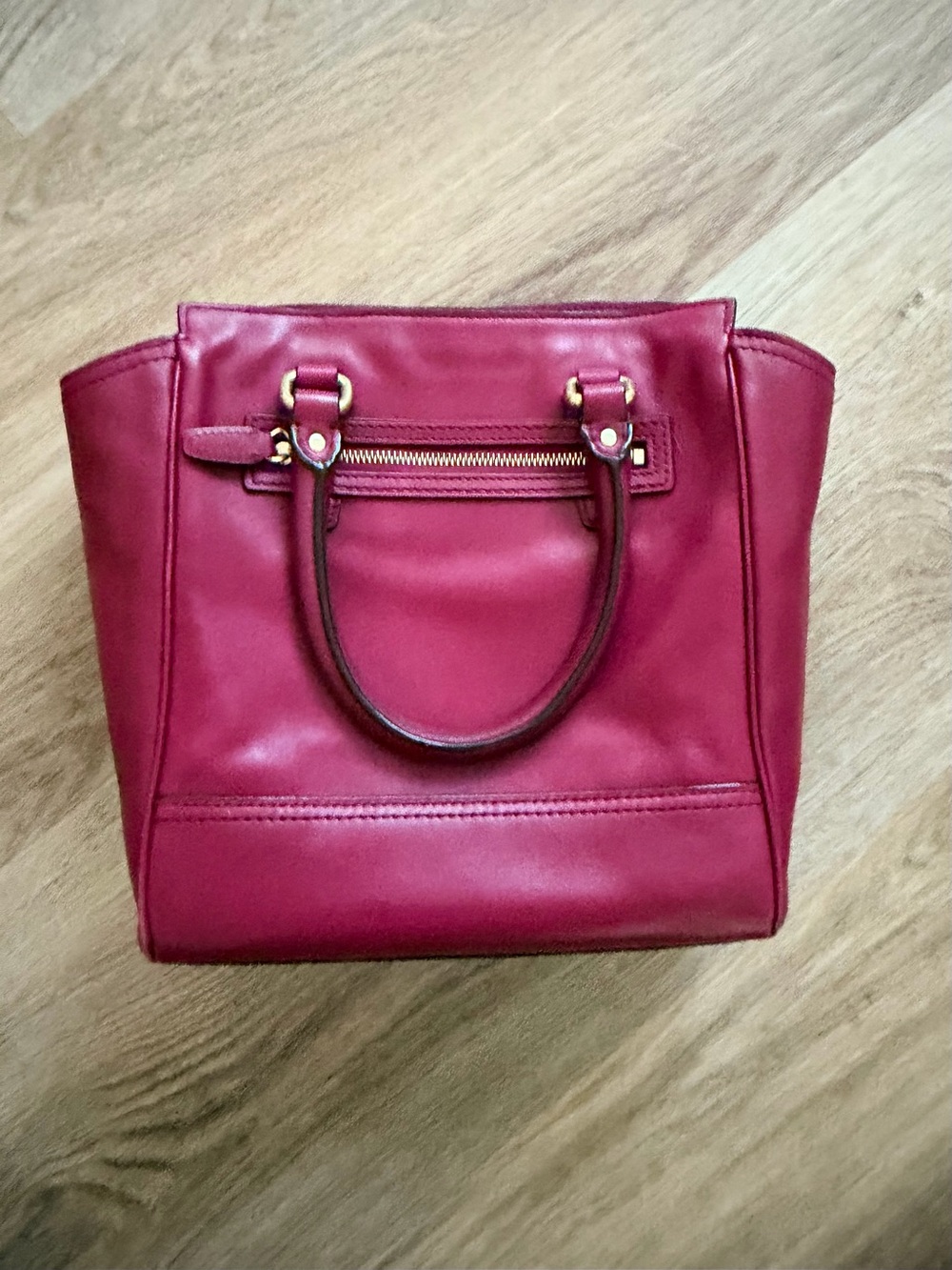 Coach Red Burgundy satchel crossbody shoulder bag with tassel - Picture 2 of 7